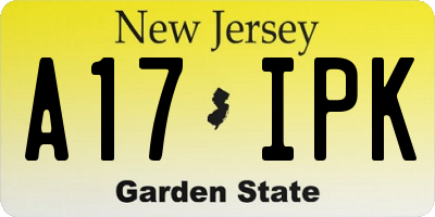 NJ license plate A17IPK