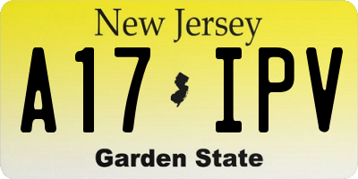 NJ license plate A17IPV