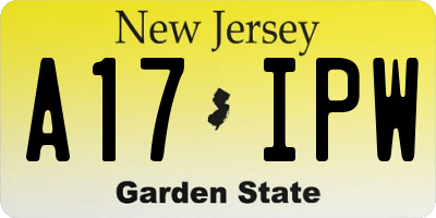 NJ license plate A17IPW