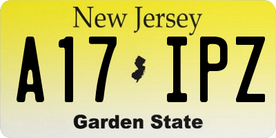 NJ license plate A17IPZ