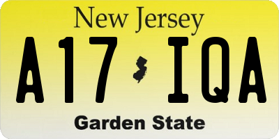 NJ license plate A17IQA