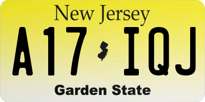 NJ license plate A17IQJ