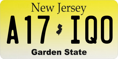NJ license plate A17IQO