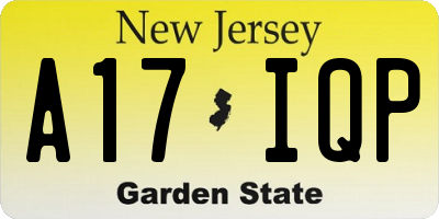 NJ license plate A17IQP