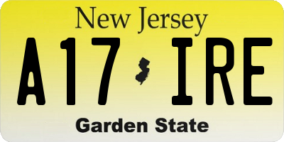 NJ license plate A17IRE