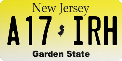 NJ license plate A17IRH