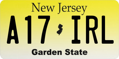 NJ license plate A17IRL