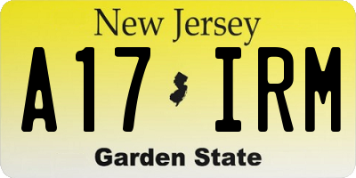 NJ license plate A17IRM