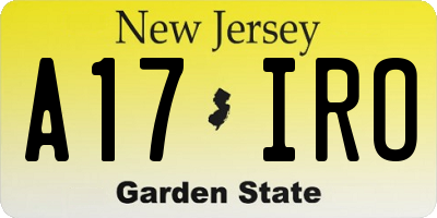 NJ license plate A17IRO