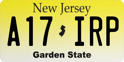 NJ license plate A17IRP
