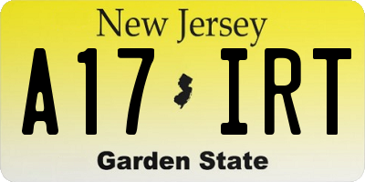 NJ license plate A17IRT