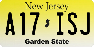 NJ license plate A17ISJ