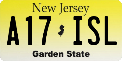 NJ license plate A17ISL