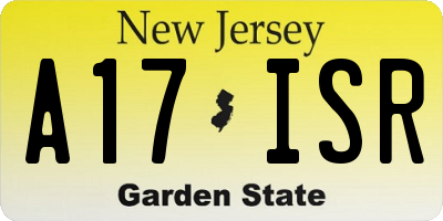 NJ license plate A17ISR