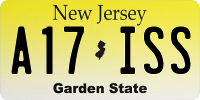 NJ license plate A17ISS