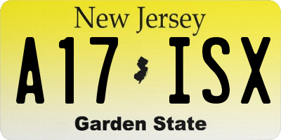 NJ license plate A17ISX