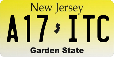 NJ license plate A17ITC