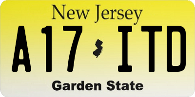 NJ license plate A17ITD