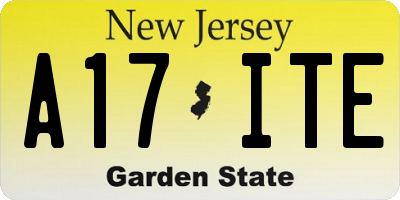 NJ license plate A17ITE