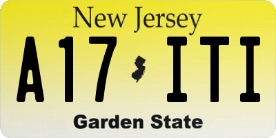 NJ license plate A17ITI