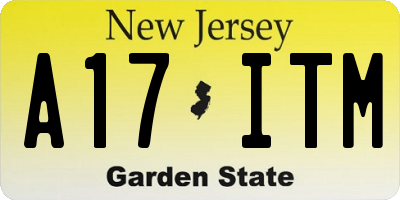 NJ license plate A17ITM