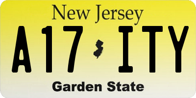 NJ license plate A17ITY