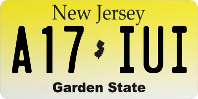 NJ license plate A17IUI