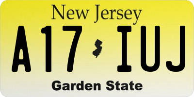 NJ license plate A17IUJ