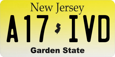 NJ license plate A17IVD
