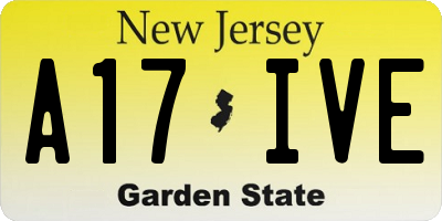 NJ license plate A17IVE