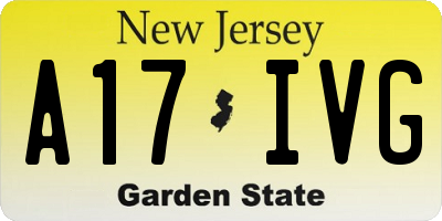 NJ license plate A17IVG