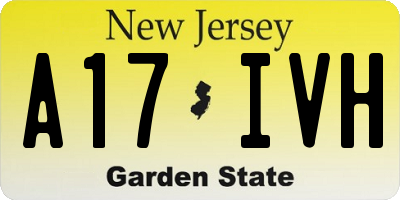 NJ license plate A17IVH