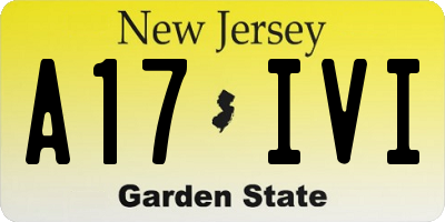 NJ license plate A17IVI