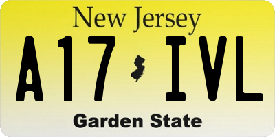 NJ license plate A17IVL