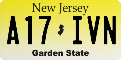 NJ license plate A17IVN
