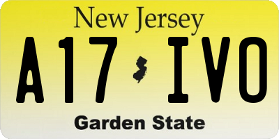 NJ license plate A17IVO