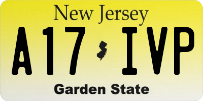 NJ license plate A17IVP