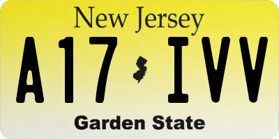NJ license plate A17IVV