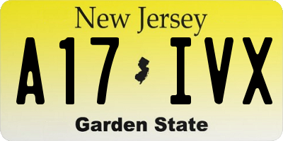 NJ license plate A17IVX