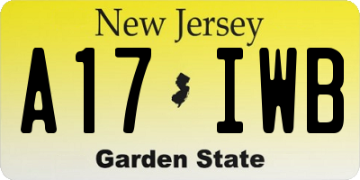 NJ license plate A17IWB
