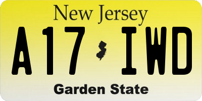 NJ license plate A17IWD