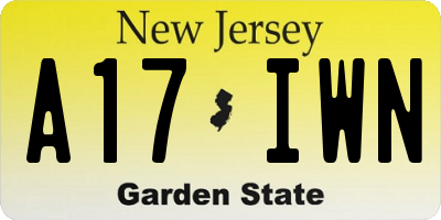NJ license plate A17IWN