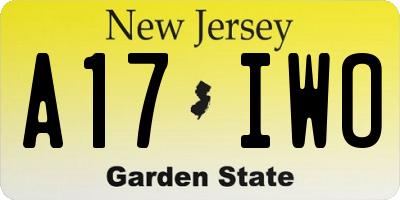 NJ license plate A17IWO