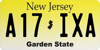 NJ license plate A17IXA