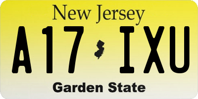 NJ license plate A17IXU