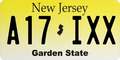 NJ license plate A17IXX