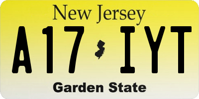 NJ license plate A17IYT