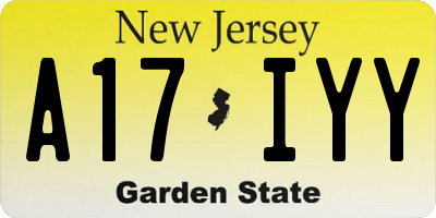 NJ license plate A17IYY