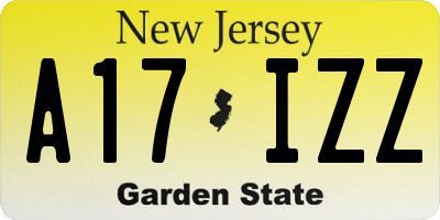 NJ license plate A17IZZ