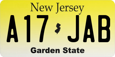 NJ license plate A17JAB